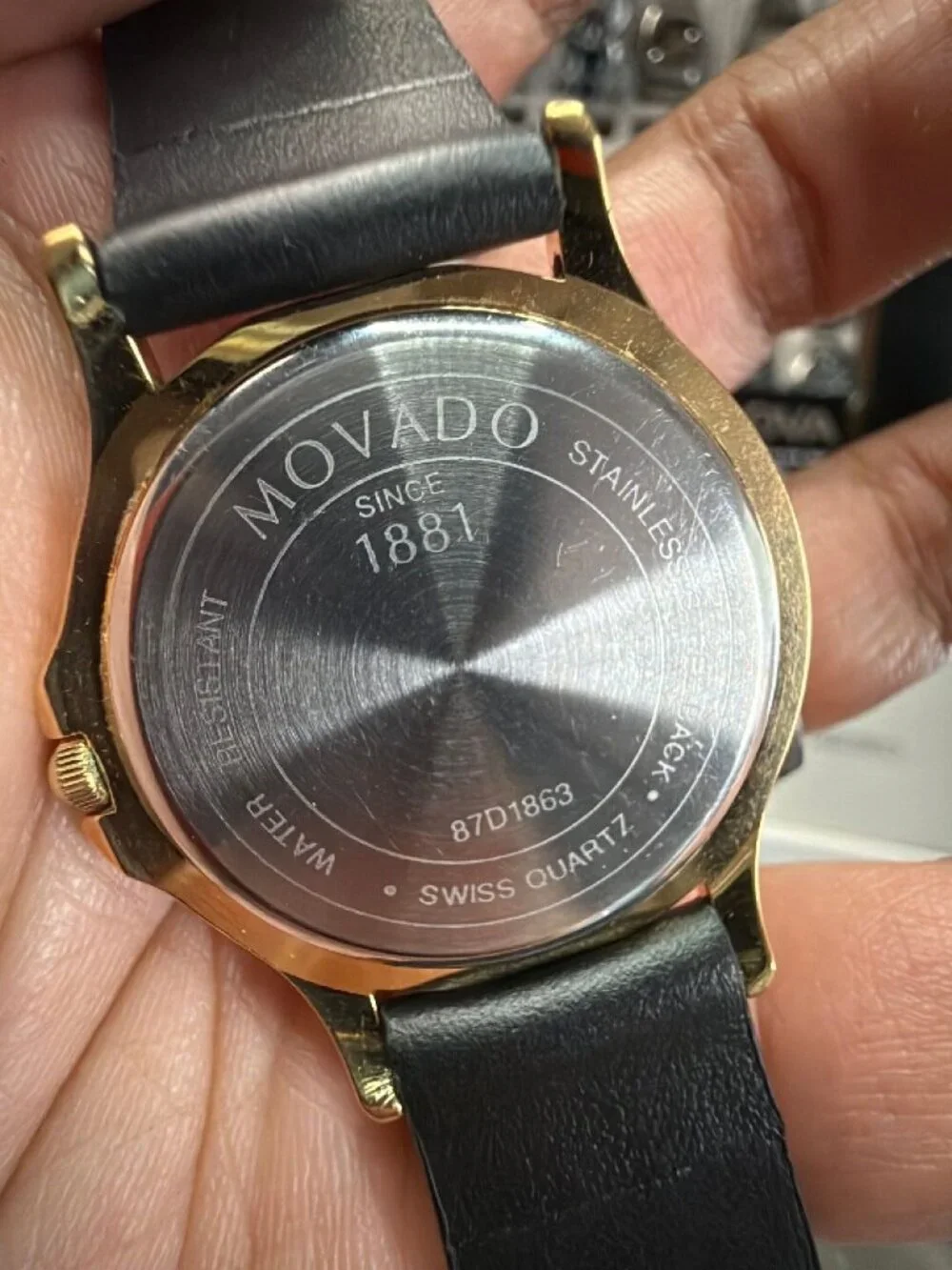 Movado Museum Classic 35mm Gold Tone Black Dial Swiss Quartz 87D1863
